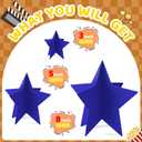 70 Pcs Blue Star Centerpieces for Movie Night Party Decorations 3D 2025 Graduation Table Decor 3 Sizes 8" 5" 3" Red Carpet Film Show Theme Birthday Party Back to School Table Decor Independent Day