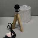 Small Beside Table Lamp, Wood Tripod Table Lamp with White Fabric Shade, Cute Boho Nightstand Minimalist Desk Lamp for Bedroom Living Room Nursery Kids Room Office Dorm, Bulb Not Included