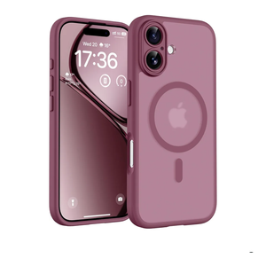 TOCOL for iPhone 17 Case, Full Camera Protection, Built-in Magnetic Ring, Compatible with Magsafe Charger, Drop Protection, Translucent Matte Phone Case for iPhone 17 6.3 inch (Plum)