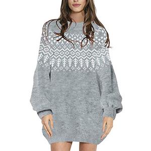 Sovoyontee Women's 2024 Cute Ugly Christmas Oversized Long Sweater Dress with Pockets, Size L