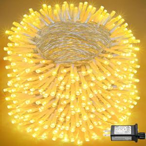 262FT 800 LED Outdoor String Lights, Warm White Extra Long Christmas String Lights Indoor with 8 Modes Waterproof, Plug in Fairy Twinkle Lights for Bedroom, House, Wedding, Party, Garden Decorations