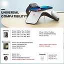 YLF Fast Wireless Charger Station 5 in 1 with Adapter - Wireless Phone Charger Stand with LED and Bluetooth Clock for Samsung Galaxy S23 Ultra/S23/S22/S21(Grey)