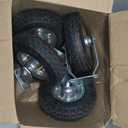8 Inch Pneumatic Caster Wheels Set of 4 (2 Swivel/2 Rigid),Heavy Duty Casters,Tolerable 880 LBS,Rubber Knobby Tread for Workbench, Cart, Trolley,Wagon and Shelves