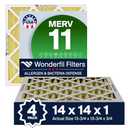 16x16x1 MERV 11 Air Filter (4-Pack) | Wonderfil Filters | Pleated HVAC Design | Perfect Fit for AC & Furnace Systems | Actual Size: 13.75" x 13.75" x 0.75"