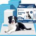 Basics XLarge Heavy Duty Absorbent Puppy Potty Pads, LeakProof, QuickDry, Super Absorbent Gel Technology for Dog Training, 28 x 34 Inches, Blue & White, Pack of 50