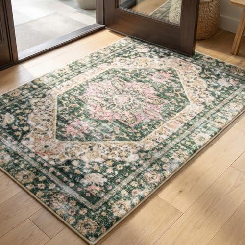 Muddy Mat® Eden 2ft x 3ft Washable Area Rugs for Living Room, Bedroom & Dining Room – Modern Soft Low Pile Non Slip Carpet – Pet Friendly Waterproof Foldable Rugs for Home