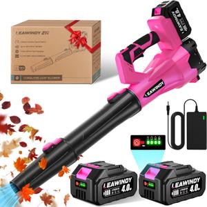 Cordless Leaf Blower, 21V Battery Leaf Blower with 6-Speed Levels, Handheld Lightweight Blower & 2 Extended Tubes, Snow Blower for Blowing Leaves, Lawn, Garden, Garage, Yard, Valentine's Day Gift
