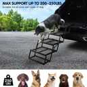 DGSL Dog Ramp for Car, Extra Wide 4 Steps Dog Stairs for Truck, Folding Steps for Dogs with Non-Slip Surface, Pet Loader Dog Steps for Large Dog, SUV, Side Door and Bed (Mesh, 16.9In-4 Steps)