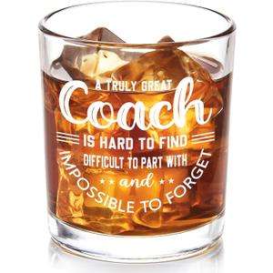 Futtumy Great Coach Whiskey Glass, Coach Gifts for Men, Basketball Coach Gifts, Baseball Soccer Softball Volleyball Gift for Graduation Competition Christmas Birthday