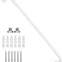 32 Inch Shower Grab Bar 1.25" Dia, White Anti Slip Bathroom Grab Bar, 304 Stainless Steel Knurled Handicap Grab Bars, Safety Support Handrail, Assist Bath Shower Handle for Elderly Injury Senior
