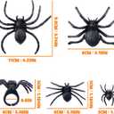FLORMOON 50PCS Realistic Spider Figures  Multi-Size Creepy Insect Toys for Halloween Decorations & Pranks, Educational Animal Model Playset, Birthday Gifts for Kids (Multi-Size)