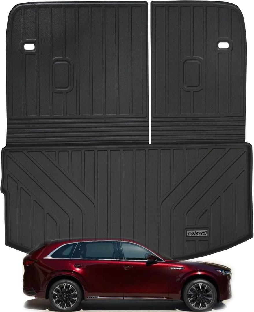 Cargo Liners with Backrest Protection for 2024 Mazda CX90 CX-90 (Only Suitable for 7&8 Seats (Not Suitable for 6 Seats)),TPE All Weather Protection Trunk Mat Covering The backrest