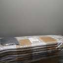 Outdoor Plastic Straw Rug 9x18, Reversible Outdoor Rug Waterproof Patio Rugs, Modern Border Washable Throw Carpet,Camping Rugs for RV Backyard Deck Porch Picnic Beach Poolside, Brown/White