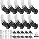 10 Pack Cabinet Lock with Keys, 1-1/8" RV Storage Lock Keyed Alike, RV Locks for Storage Door, Camper Cabinet Door Toolbox Lock Mailbox RV Cam Locks with Manual (Black -10 Pack, 1-1/8 Inch)
