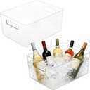 2 PCS Ice Buckets for Parties，Thickened Beverage Tub Large Clear Acrylic Champagne Bucket for Beverage, Wine, Beer, Mimosa Bar Supplies