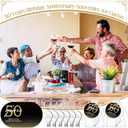Teenyyou 50 Sets 50th Birthday Party Favors for Guests Cheer to 50 Years Multi Functional Keychain Bottle Opener Nail Clippers with Thank You Card Organza Bags and Rope for Anniversary Party Favors