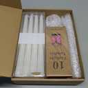 MTLEE 78 Pcs DIY Candle Painting Kit Include 12 White Taper Candles 60 Colored Tealight Candles 6 Paint Brushes for Crafts Birthday Wedding Party Favors(Multi Color)