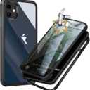 UBUNU for iPhone 12/ iPhone 12 Pro Case with Screen Protector [Built in 9H Tempered Glass], 360 Full Body Protection Dual Layer Clear Protective Phone Case for Men Women 6.1 inch - Black