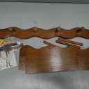 Wall-Mounted Coat Rack with Shelf, Wooden Coat Hanger with 6 Sturdy Hooks, Drill-Mounted Design for Hanging Clothes, Hats, Towels, Bags, and Robes (Brown)