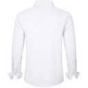 Shtexus Men's Long Sleeve Dress Shirt Button Down Wrinkle Free White (White, S)