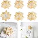 4.5 Inch Champange Bow for Gift Grosgrain Ribbon Present Bow, Baby Shower Bow for Gift Wrapping, Decorative Bow, Self Adhesive Bows, Gift Bow Assortment, Pack of 6