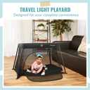 Dream On Me Travel Light Baby Playard with Zipper Access Door, Breathable Mesh Sides with Soft Comfortable Mattress, Easy Fold Design with Travel Carry Bag, Compact Space Saving Design - Black