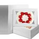 Lincia 30 Pcs 19 x 14 x 4 Inches Cake Boxes White Rectangle Bakery Boxes with Window Large Cardboard Sheet Cake Box Take out Containers for Pastry Baking Cookies Donuts Cupcake Pie Packaging