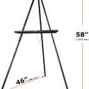 DJAR 3 Pcs 63" Wooden Easel Stand for Sign, Dual-use Adjustable Height, Wood Floor Display Easel for Wedding, Welcome Board, Poster, Picture, Photo- Black