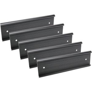 Antrader 5Pcs Name Plate Holder,Wall Mount Office Door Name Plate Holder,Aluminium Alloy Desk Name Plates,Black,2"8"