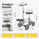 Knee Scooter Foldable Knee Scooter for Adults for Foot Surgery with Bag Steerable Knee Walker with Adjustable Footrest Knee Walker for Ankle Foot Recovery Crutch Alternative Grey