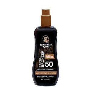 Australian Gold Spray Gel Sunscreen with Instant Bronzer SPF 50, 8 Ounce | Moisturize & Hydrate Skin | Broad Spectrum | Water Resistant,B07DG52KLY