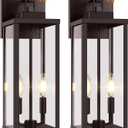 BesLowe 2-Pack 18” Large Upgraded Motion Sensor Outdoor Wall Lights, Brown, 18in