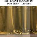 RYB HOME Rich Gold Brown Velvet Curtains 84 inches, Thermal Insulated, Light Blocking, Elegant Rod Pocket Velvet Drapes for Living Room, 52" W x L90 L, 2 Panels Set