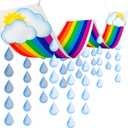 Rainbow Ceiling Decoration Hanging Rainbow Cloud Ceiling Decoration with Raindrop Garland Party Decorations Raindrop Garland Bunting for Birthday Baby Shower Daycare Decorations Supply