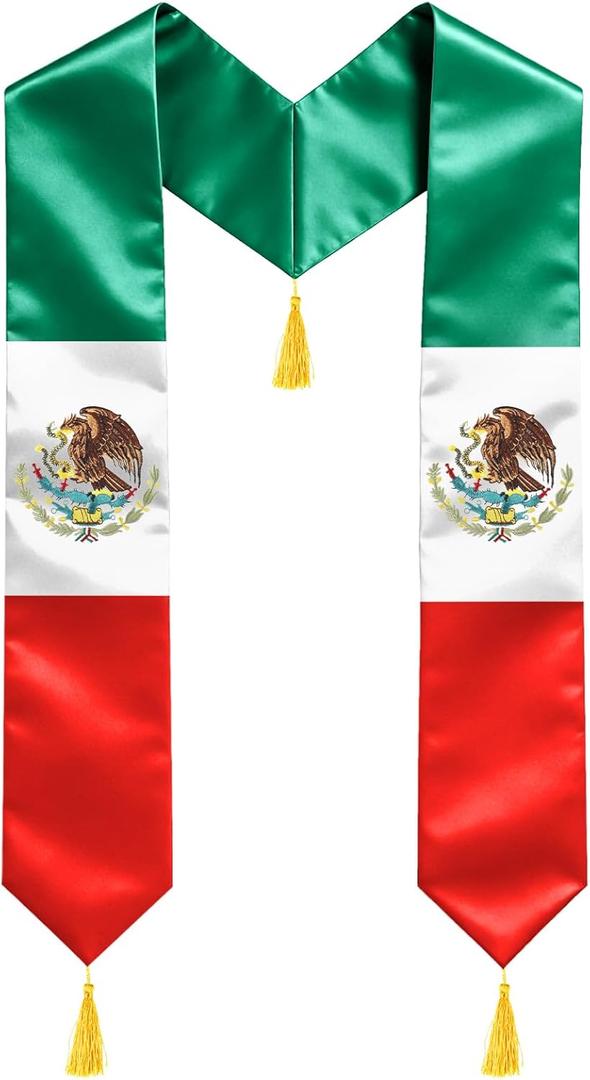 Graduation Stole 75" – Embroidered Flag Graduation Sash for High School & College Students