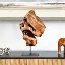 WELLAND Irregular Cedar Wood Sculpture 8.75" W x 1.75" D x 17.75" H Natural Edge Tabletop Statues, Handmade Ornaments, Dcor for Living Room, Home Office, Bedroom