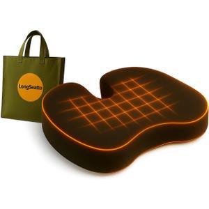 Premium Memory Foam Seat Cushion with Carrying Bag & Cooling Gel for Office Chair, Wheelchair, Travel, Car Seat, Gaming Chair for Coccyx & Tailbone Pain, Back Pain Relief, Sciatica Support