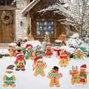 Hiznomgs10 Pcs Gingerbread Christmas Decorations Outdoor, Christmas Decorations Yard, Gingerbread Man Yard Signs with Stakes for Holiday Party Home Lawn Pathway Decorations Supplies