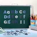 Breling 310 Pieces Felt Letter Bulletin Board Letters Sticker with Number 2" Bulk Self Adhesive ABC Upper Lowercase Sticky Letter for Xmas Gift Bulletin Board Classroom(Blue Color)