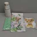 Owelleny Jungle Safari Baby Shower Decorations, 195Pcs Jungle Theme Baby Boy Table Decorations, Plate, Napkin, Cup, Tablecloth, Banner, Cutlery, Wild Animal Baby Shower Party Supplies, Serves 24