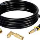 GASPRO 12FT RV Quick Connect Propane Hose with Elbow Adapter, For Blackstone 17" and 22" Griddle, Camp Chef Explorer, Outland Living Fire Bowl, Camping Grill, Portable Fire Pit