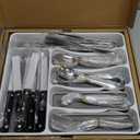 49-Piece Silverware Set with Organizer, Stainless Steel Flatware Utensils Set for 8, Forks and Spoons Silverware Set Cutlery Set with Steak Knives, Dishwasher Safe