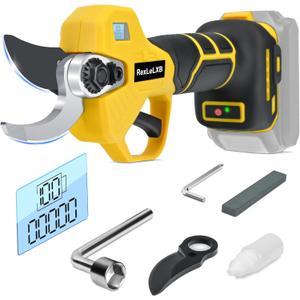 Cordless Electric Pruning Shears for DeWalt 20V Battery, Brushless Tree Pruner with LCD&SK5 Blades, Adjustable Cutting Dia. 0.8-1.2 Inch for Gardening, Tree Pruning(NO Battery)
