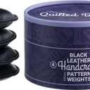 The Quilted Bear Leather Pattern Weights 4 x 50mm - Genuine Leather Paper & Fabric Weight for Sewing Fabric, Cutting Fabric & Sewing Pattern Paper, Poster Paper Weights with Storage Box (Black)