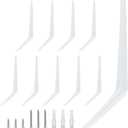 Lilaly 10 Pack Shelf Brackets 14 Inch Shelf Bracket, Heavy Duty L Brackets for Shelves for Hanging Floating Shelves Brack with Screws and wall Anchors(12"x14",White)