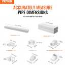 VEVOR Mini Split Line Set Cover 3-inch W 17.6Ft L, PVC Decorative Pipe Line Cover for Air Conditioner with 4 Straight Ducts & Full Components Easy to Install, Paintable for Heat Pumps, White