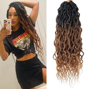 Faux Locs Crochet Hair 24Inch Crochet Locs With Curly Ends,6Packs Boho Goddess Locs Dreadlock Crochet Hair for Black Women(24'', T30)
