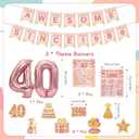 40th Birthday Decorations Women Balloons - 14 Pcs Rose Gold Awesome Since 1986 Theme With 40 Number Foil Balloon Pre-Strung Banner Hanging Swirls Vintage 1986 Poster For 40 Year Old Party Supplies
