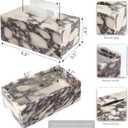Noble and Light Luxury Natural Travertine Marble Household Tissue Box for Bathroom | Office | Desk | countertop | Vanity | Bedroom | Bedside Table |Calacatta Viola