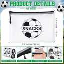 Motiskyy 24 Pcs Sports Ball Snack Bags Bulk 9.5" x 6.9" Sports Goodie Party Favor Bags Stuffers Team Gifts Candy Treat Mesh Pouches with Zipper for Team Ground Birthday Gift Party Supplies(Soccer)